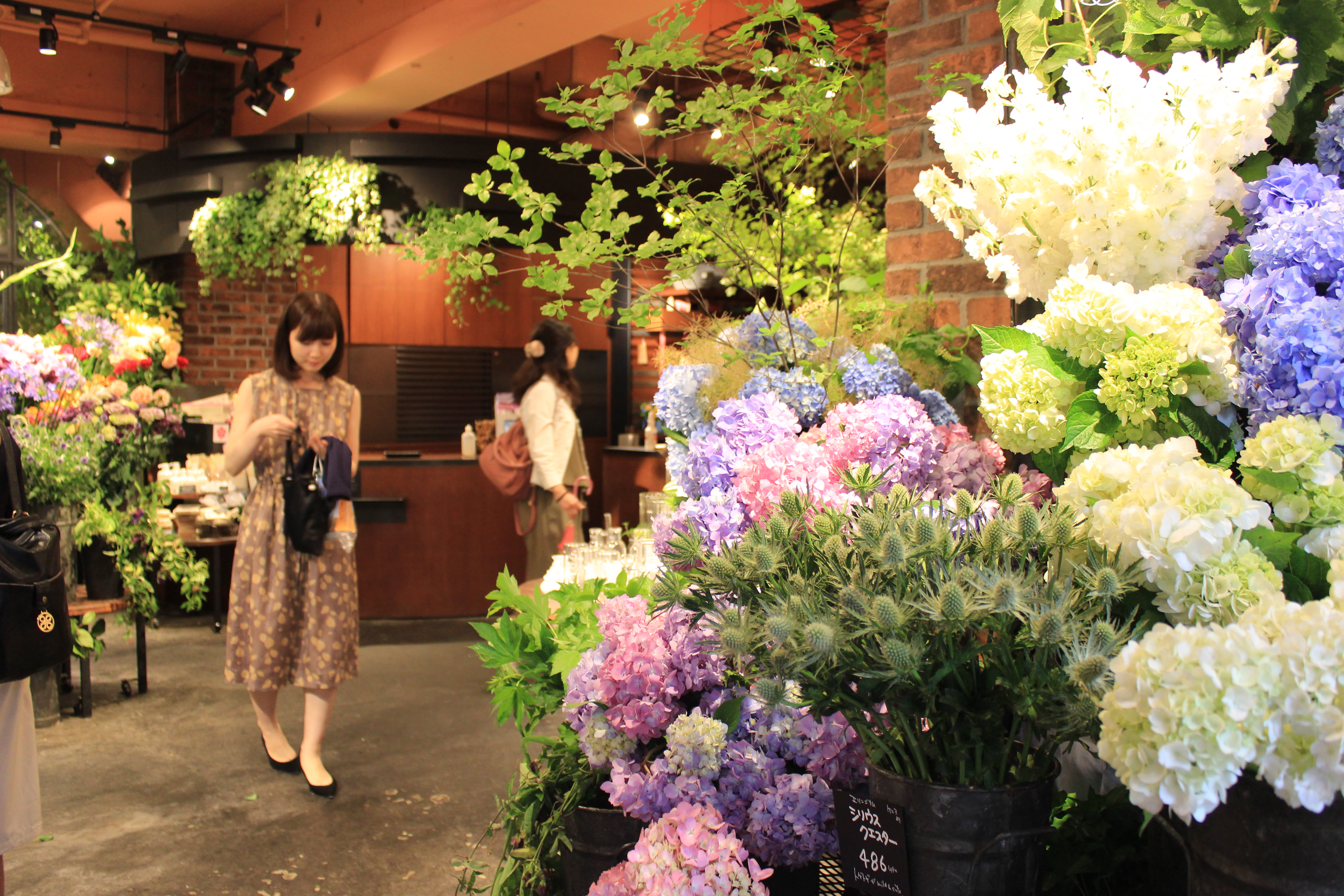Colorful flower shop facade