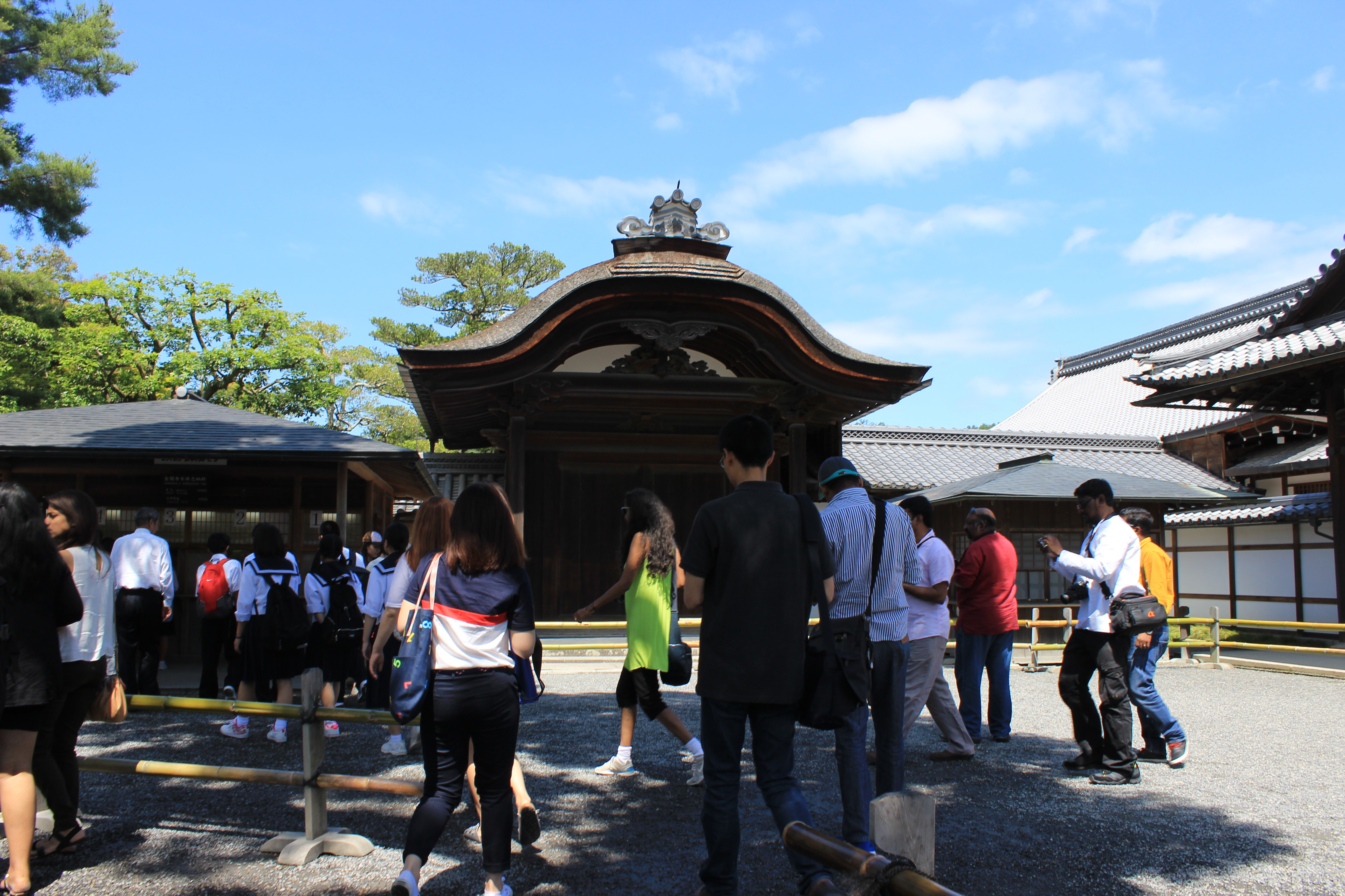 Tour group at temple gate